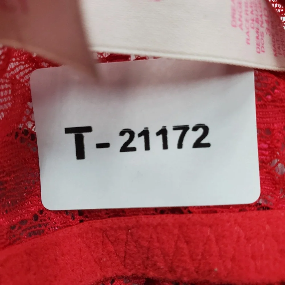 Victoria's Secret Women Bra 34D Red Floral Dream Angels Racerback Front Closure